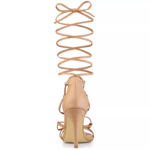 ALLEGRA K strappy straps lace-up stiletto heeled sandals NWOT - Picture 4 of 11
